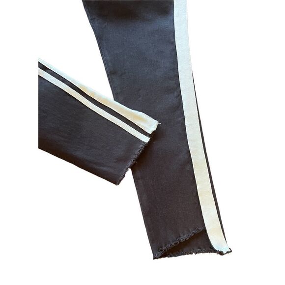 Pam & Gela Step Hem Double White Stripe Phantom Jeans Size 24 - Picture 5 of 9